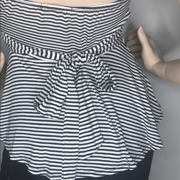 Ivory & Black Pin Stripe Baby Doll top - Picture 11 of 13